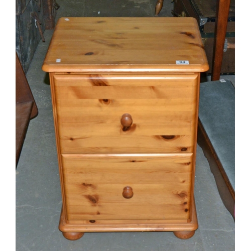 94 - Pine 2 drawer cabinet - Postage/packing not available