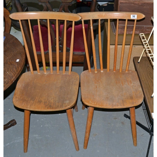 96 - Pair of stickback chairs - Postage/packing not available