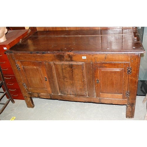 166 - An Antique Oak dresser - Postage/packing not available