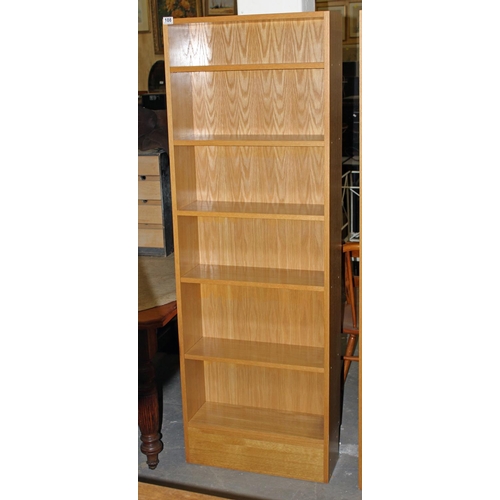 108 - Oak effect tall bookcase - Postage/packing not available