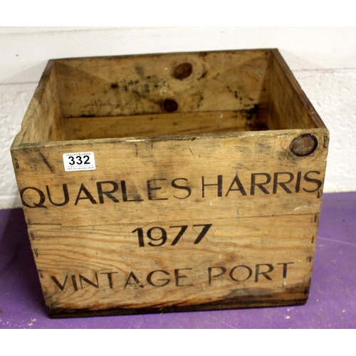 332 - Vintage wooden Port crate - Postage/packing not available