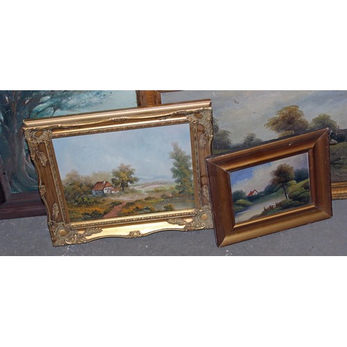 415 - 6 antique and later oil paintings - Postage/ Packing not available