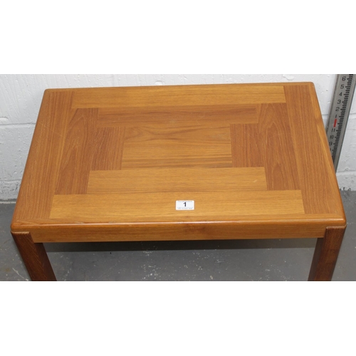 1 - A Danish made marquetry topped retro side/ coffee table - Vejle Stole & Møbelfabrik