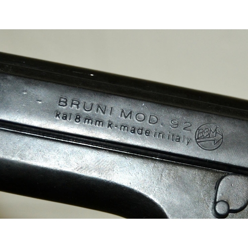 1003 - An 8mm Bruni Model 92, blank firing, semi-automatic pistol, with hard plastic case - This lot is off... 