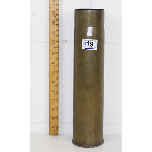 1019 - Pre WW1 period brass shell case