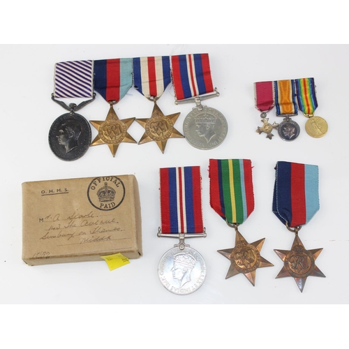 1023 - WW1 & 2 Medals to inc DFM (Distinguished Flying Medal) group on bar to 1806016 F/Sgt John Oliver SEA... 