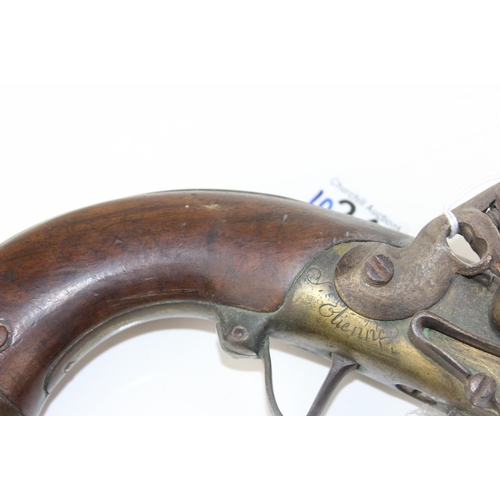 1024 - A late 18th or early 19th century French St Etienne flintlock pistol believed to be a Charleville mo... 