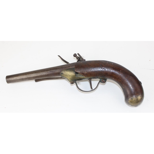 1024 - A late 18th or early 19th century French St Etienne flintlock pistol believed to be a Charleville mo... 