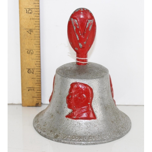 1027 - A WW2 period aluminium Victory Bell made for the RAF Benevolent Fund from the metal of German aircra... 