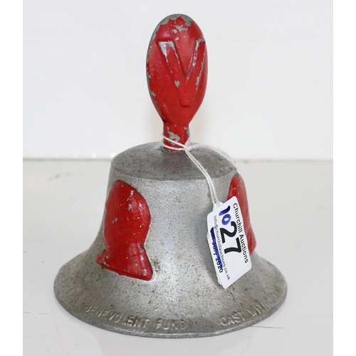 1027 - A WW2 period aluminium Victory Bell made for the RAF Benevolent Fund from the metal of German aircra... 