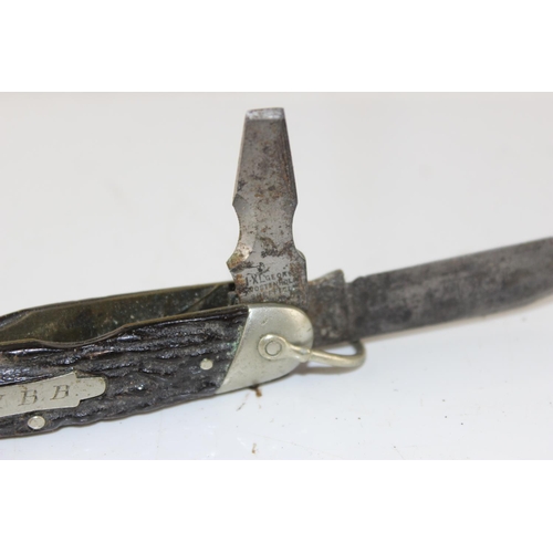 1039 - A vintage George Wostenholm IXL penknife with antler scales