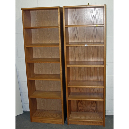 11 - 2 Danish made oak effect bookcases