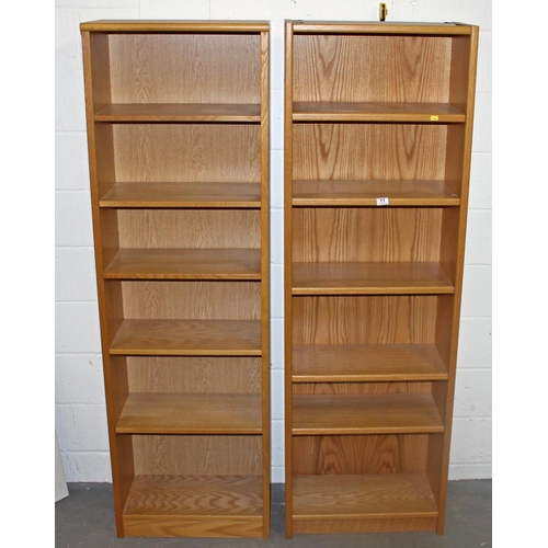 11 - 2 Danish made oak effect bookcases