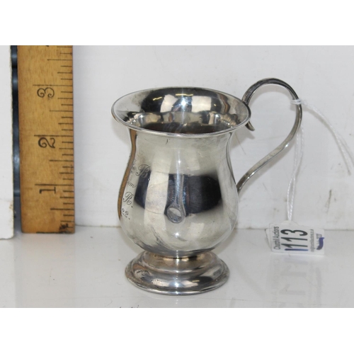 1113 - A small silver tankard - Birmingham 1907 by Levi & Salaman - approx 69.5g gross