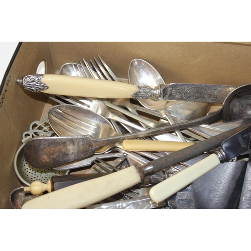 1120 - A large qty of assorted antique and later silver-plated items