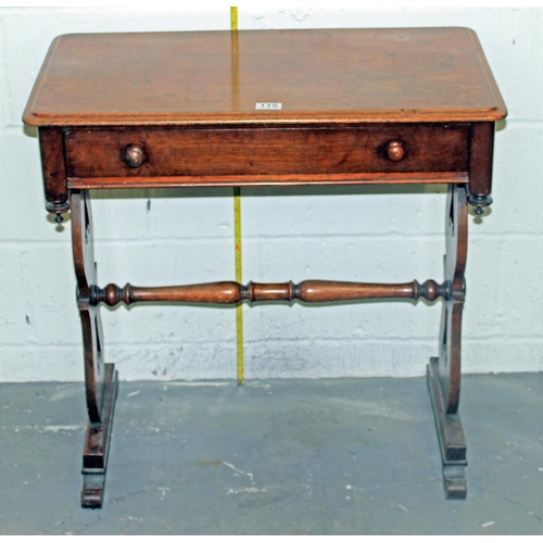 115 - An antique Mahogany side table with drawer