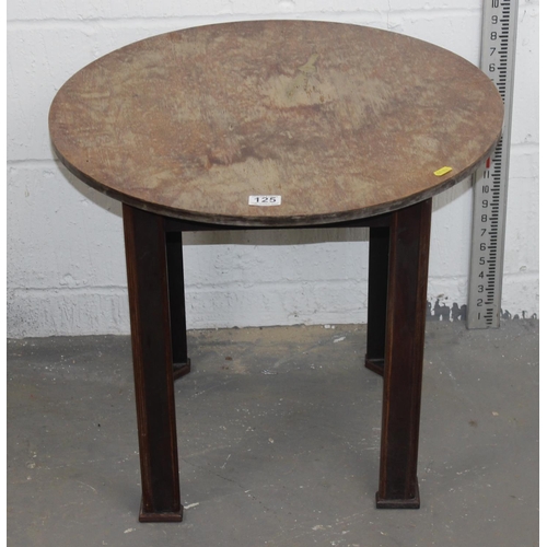 125 - An unusual Art Deco period table with heavy legs