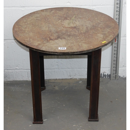 125 - An unusual Art Deco period table with heavy legs