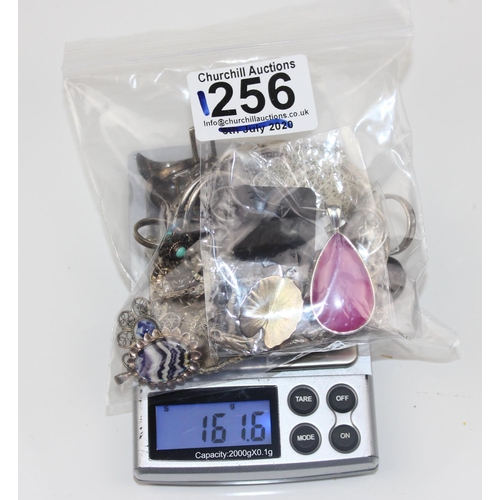 1256 - A large qty of silver and white metal jewellery - 161.6g gross weight