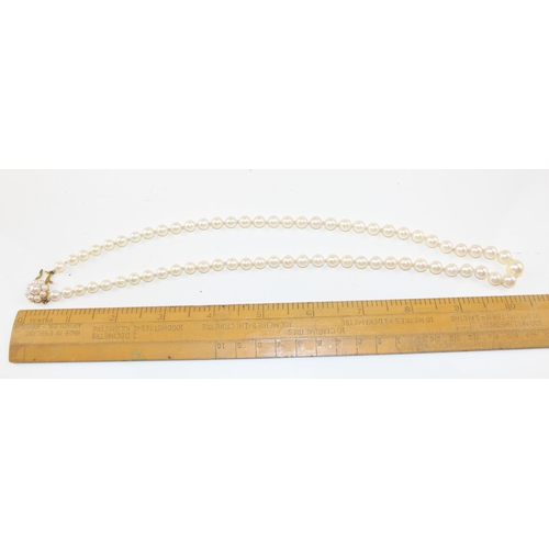 1262 - Vintage pearl necklace with 9ct gold clasp