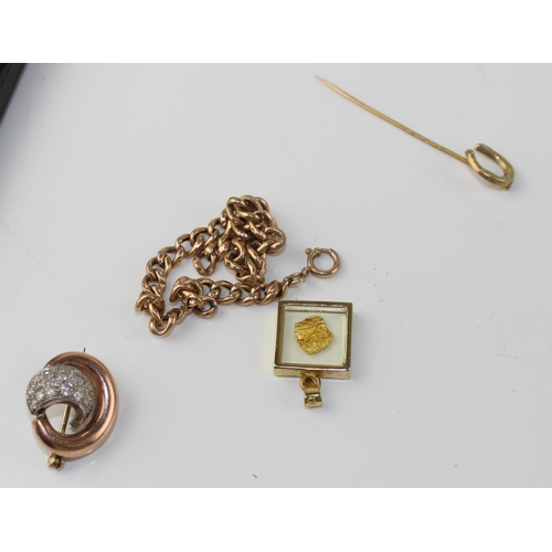 1266 - Qty of assorted 9ct gold and yellow metal items - approx 27.7g gross weight - approx 14.6g HM 9ct go... 