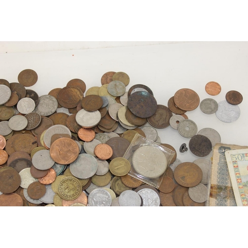 1364 - Coins - Mixed British & World coins & some banknotes - approx 3.3kg