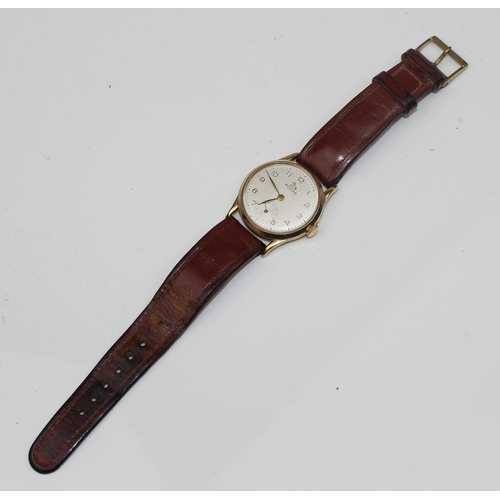 1434 - 9ct gold cased vintage gentleman's wrist watch by Record - London 1958 - 33.3g gross weight