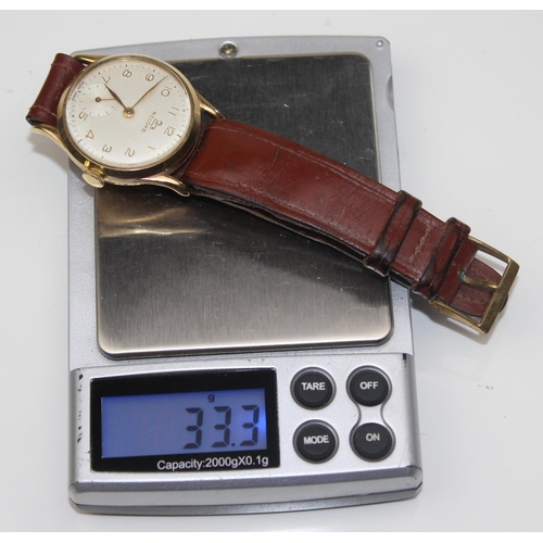 1434 - 9ct gold cased vintage gentleman's wrist watch by Record - London 1958 - 33.3g gross weight