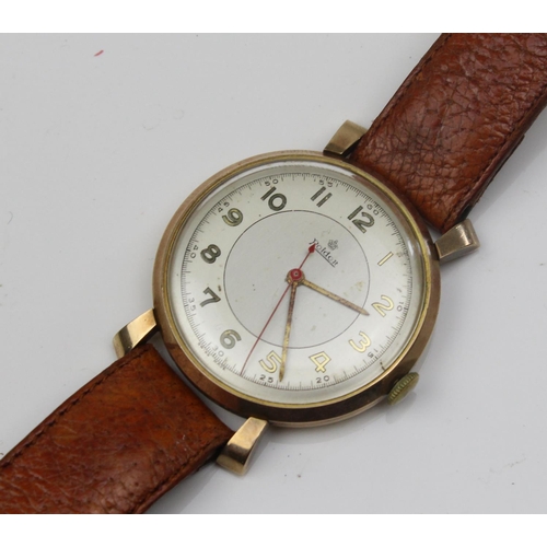 1436 - a 9ct gold cased gentleman's watch by Roidor - Edinburgh 1950 - 36.8g gross weight