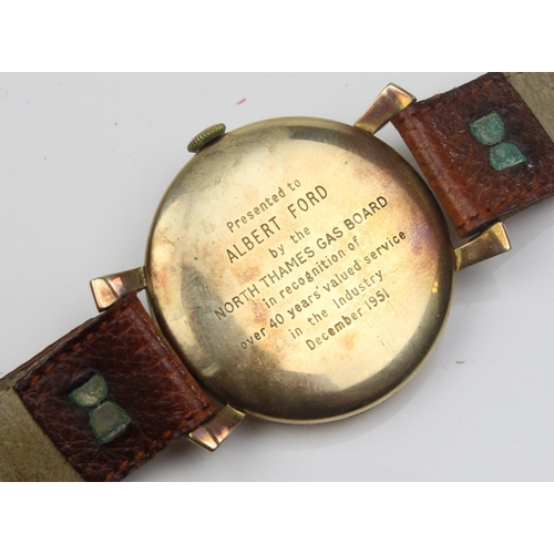 1436 - a 9ct gold cased gentleman's watch by Roidor - Edinburgh 1950 - 36.8g gross weight