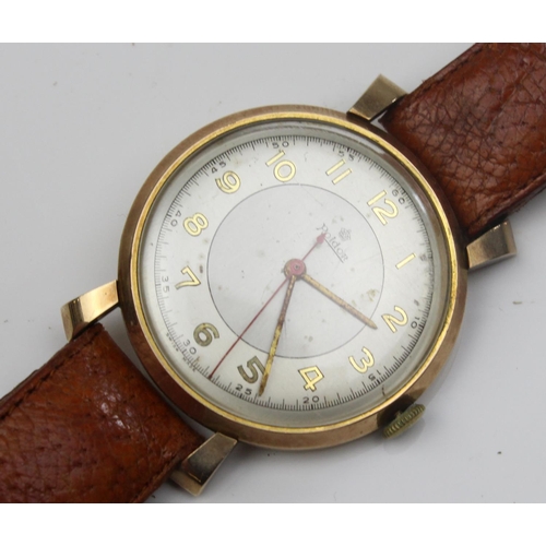 1436 - a 9ct gold cased gentleman's watch by Roidor - Edinburgh 1950 - 36.8g gross weight