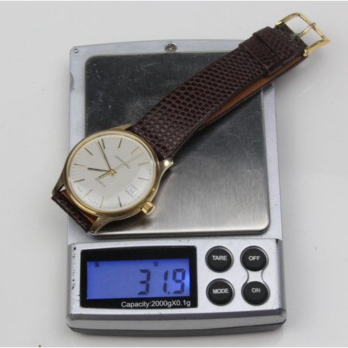 1437 - A 9ct gold cased gentleman's watch by Garrard - model 285W with original box and paperwork - 31.9g g... 