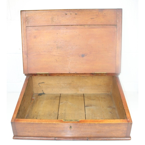 144 - Antique wooden writing slope or desk box