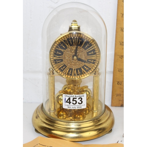 1453 - German made Anniversary clock with key and paperwork