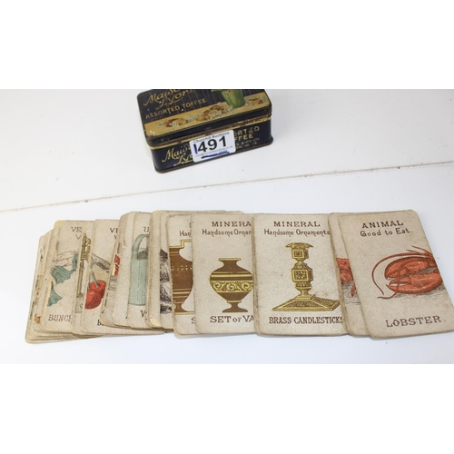 1491 - A set of 19th century playing cards (complete) and an unusual Animal, Vegetable, Mineral card game b... 