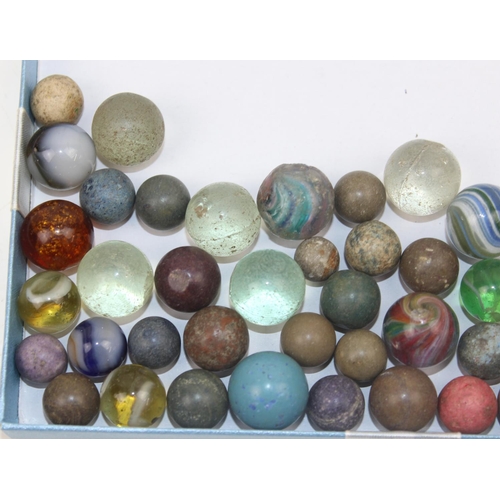 1515 - Qty of antique a later glass and clay marbles