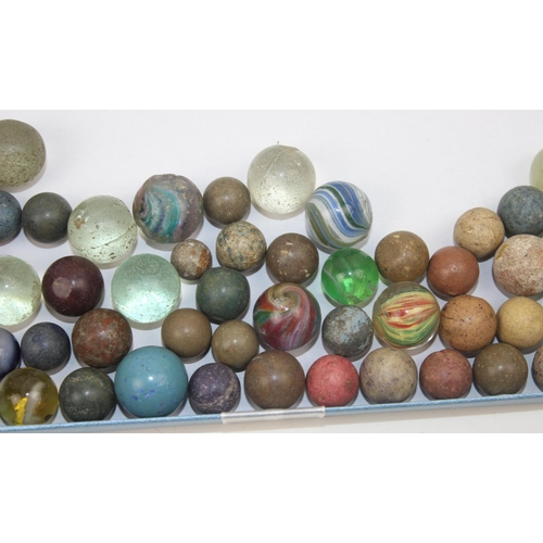 1515 - Qty of antique a later glass and clay marbles