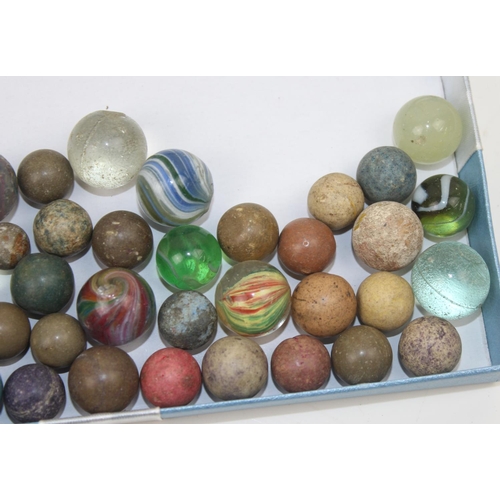 1515 - Qty of antique a later glass and clay marbles