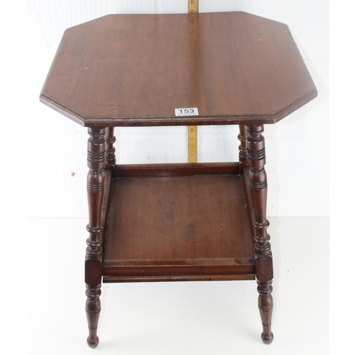 153 - An Edwardian octagonal side table with Oxford makers label under