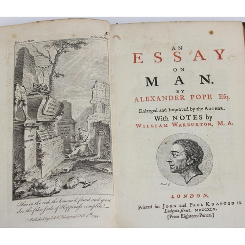 1605 - 4 antique books - An Essay on Man by Pope 1745, Fables by the late Mr Gay 1753 etc