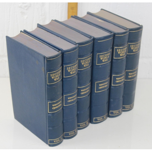 1628 - Winston S Churchill - The Second World War - A full leather-bound set of 6 volumes - believed 1948 f... 