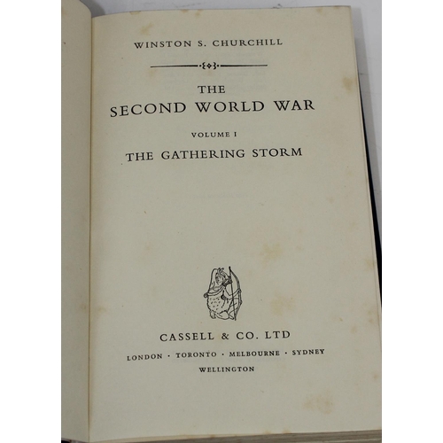 1628 - Winston S Churchill - The Second World War - A full leather-bound set of 6 volumes - believed 1948 f... 