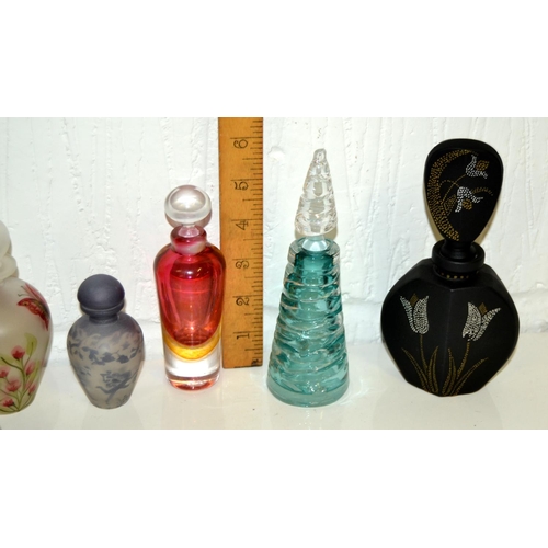 1655 - 12 mainly glass perfume bottles to inc examples by JBD and other signed examples