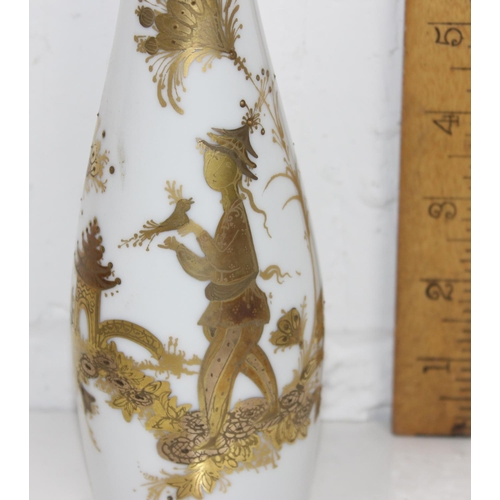 1660 - Bjorn Wiinblad for Rosenthal - A vintage bottle vase with painted gilt scene