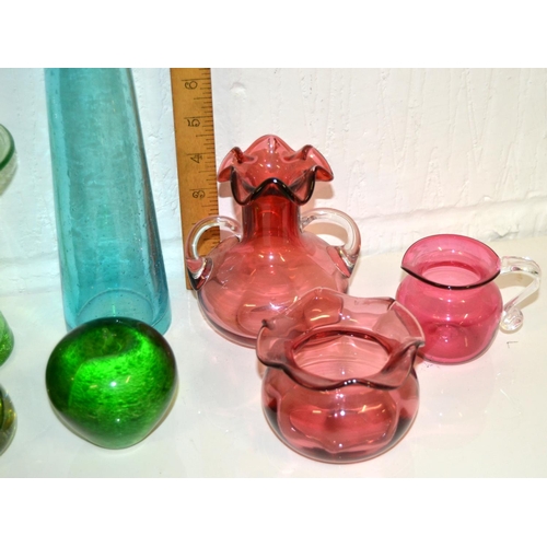 1759 - Qty of coloured mainly retro glassware