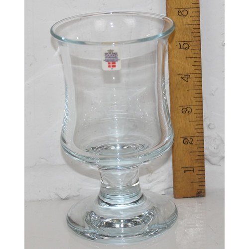 1769 - 14 boxed Danish Holmegaard beer glasses or Ships Glasses- 2 different sizes