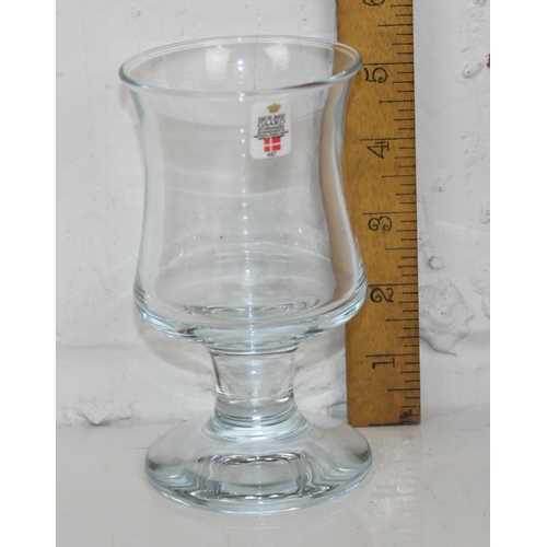 1769 - 14 boxed Danish Holmegaard beer glasses or Ships Glasses- 2 different sizes