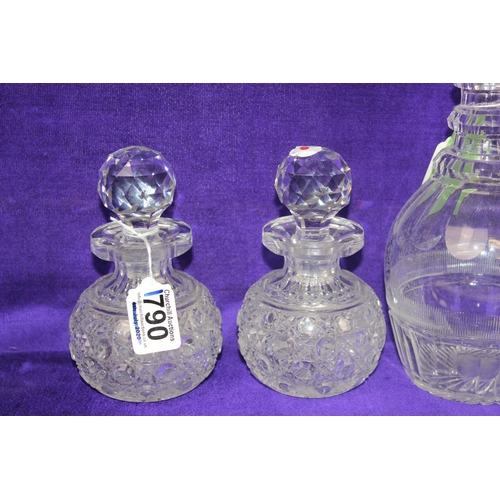 1790 - 4 antique cut glass decanters