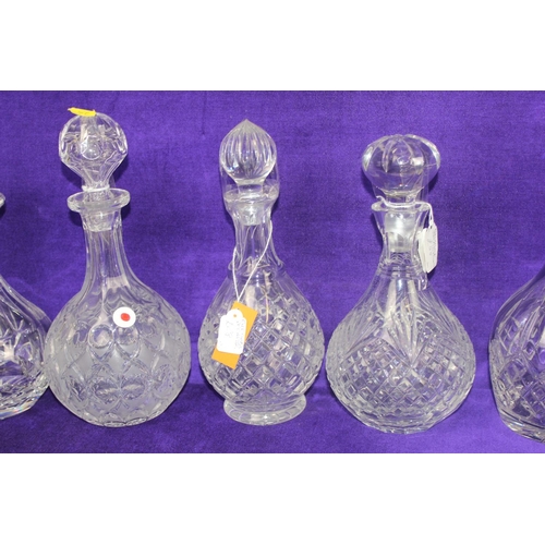 1791 - 7 assorted crystal decanters