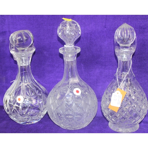 1791 - 7 assorted crystal decanters